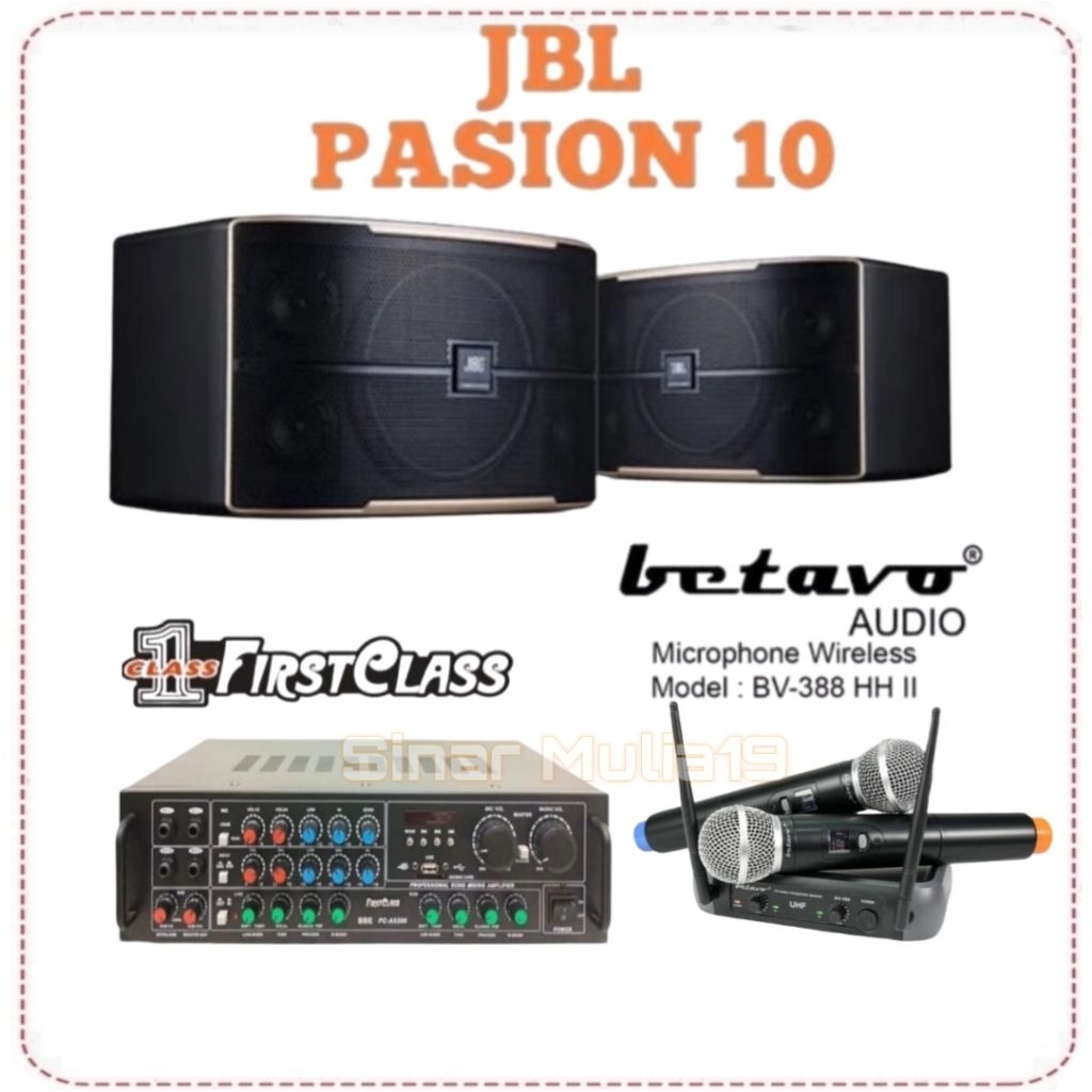 Paket Sound System Karaoke Speaker JBL Pasion10 Original Amplifier Firstclass Bluetooth Mic Wireless