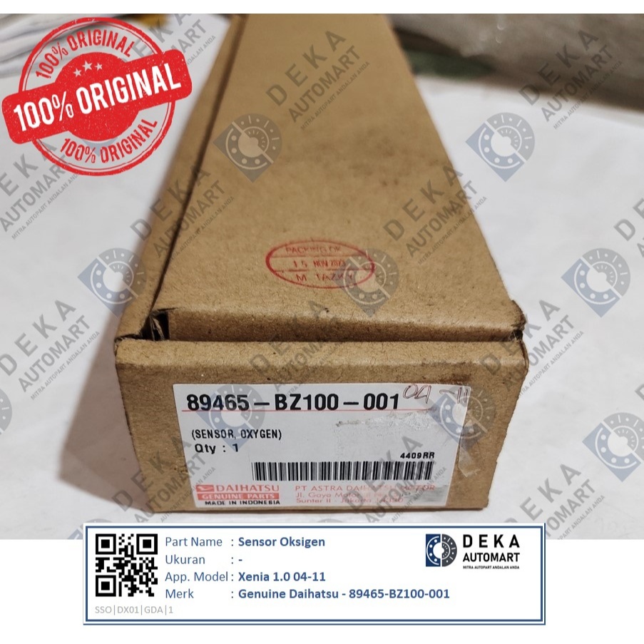 Sensor Oksigen Genuine Daihatsu untuk Xenia 1.0 04-11 (89465-BZ100-001)