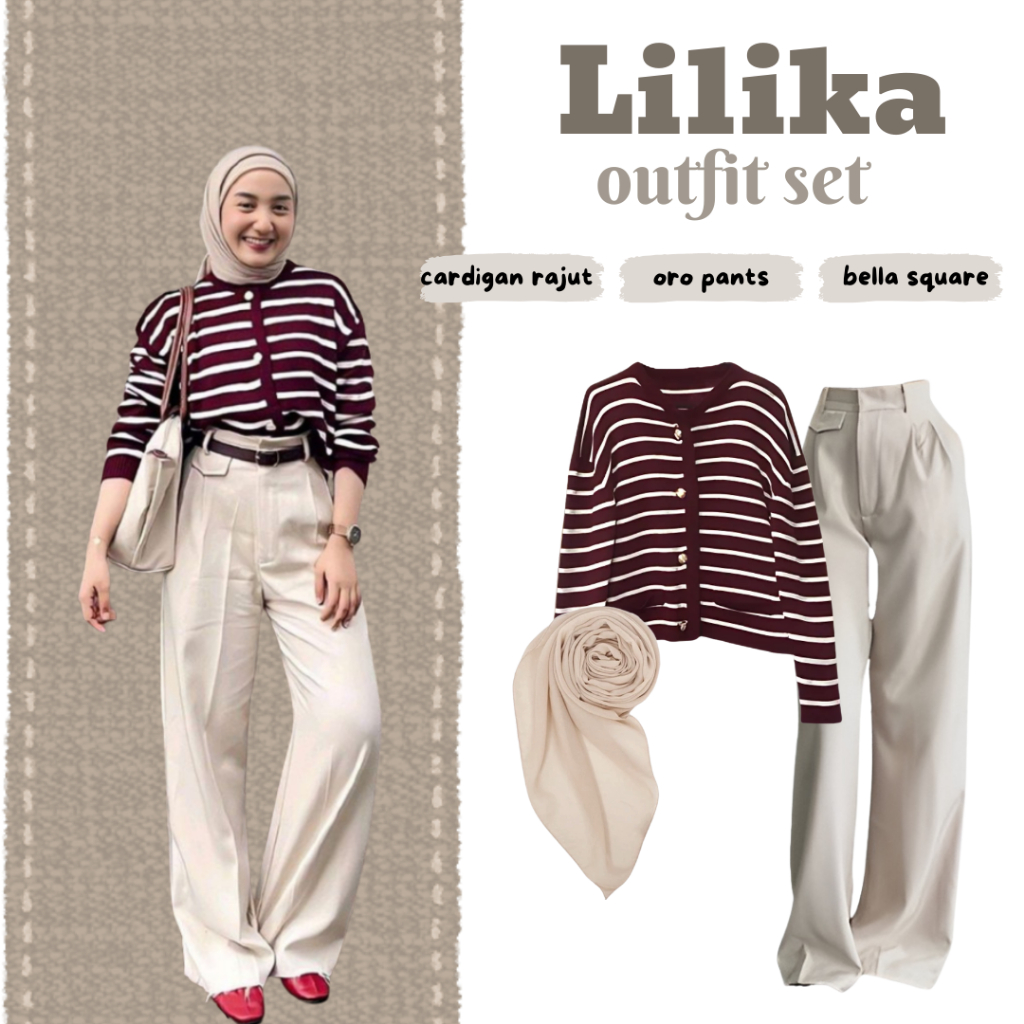 OOTD Hijab Casual Style||(cardigan rajut,oro pants,hijab bella square)||Setelan Remaja Kekinian|| FS