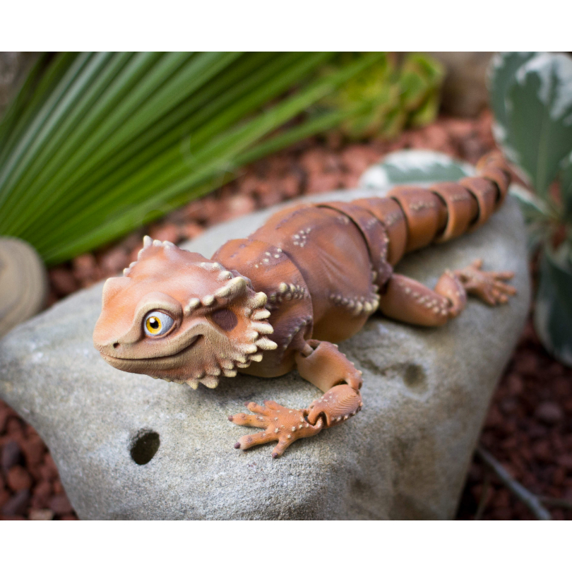 Mainan Bearded Dragon Artikulasi – Replika Kadal Gurun Bisa Digerakkan dari Plastik Berkualitas