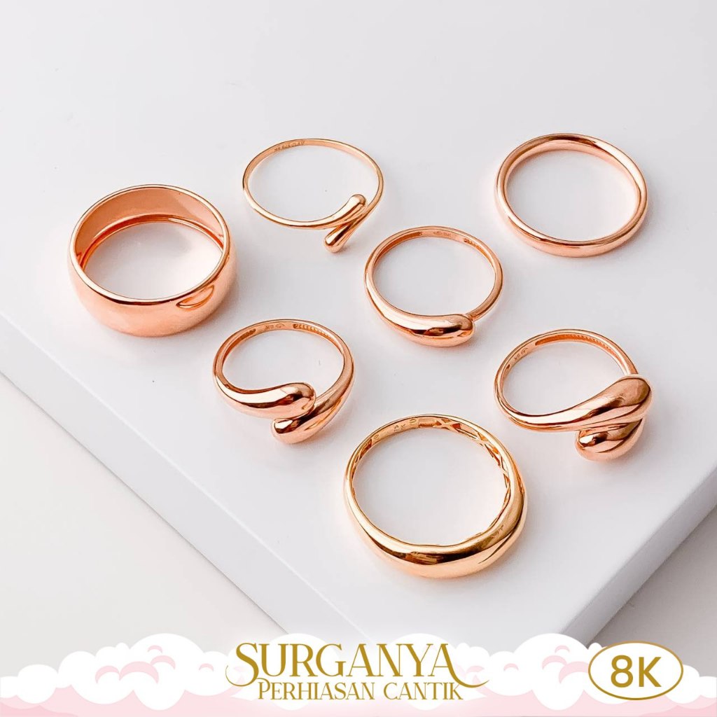 Macan Gold Cincin Emas Kadar 8K Cincin Bubble Variasi Model