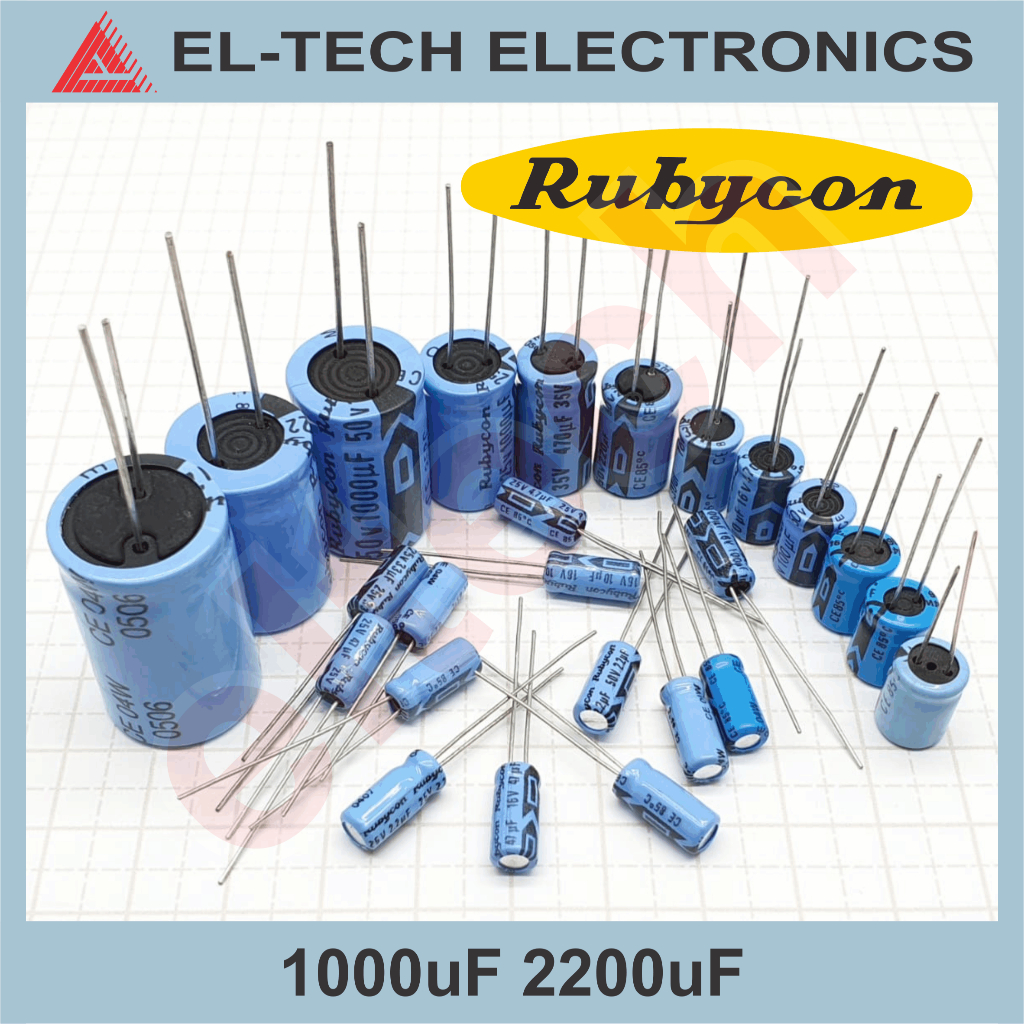 Capacitor 1000uF 2200uF 3300uF 4700uF 10V 16V 25V 50V Rubycon Rubicon Electrolytic Elektrolit Kapasi