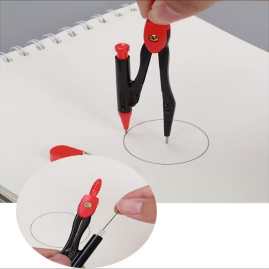 Jangka Besi Pensil Jangka Mekanik pack 360 Derajat