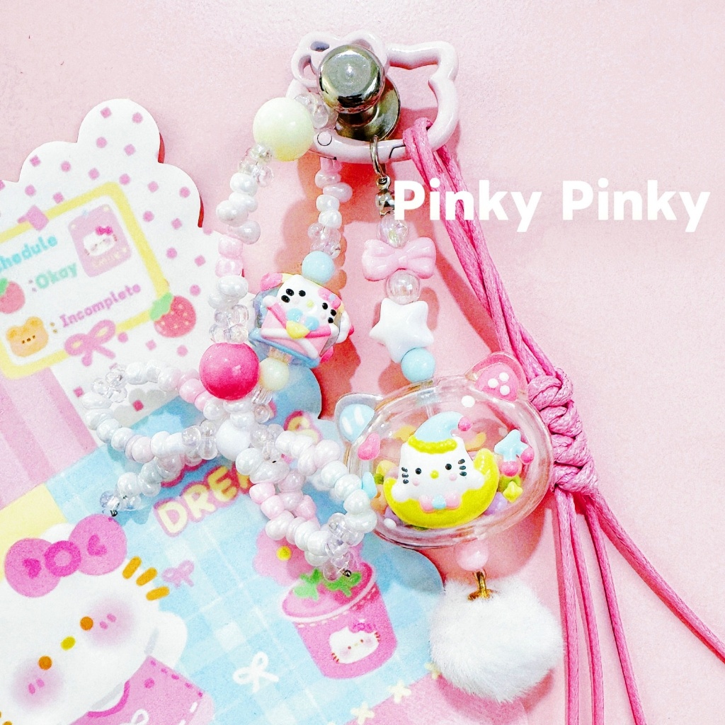 Pinky - Tali & Gantungan Hp/Gantungan tas/Gantungan kunci/Strap hp Grosir Helokity/Labubu Super Mani