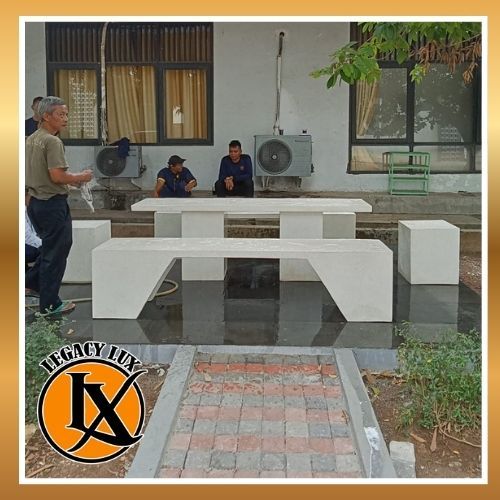 Kursi taman set natural teraso oudoor minimalis