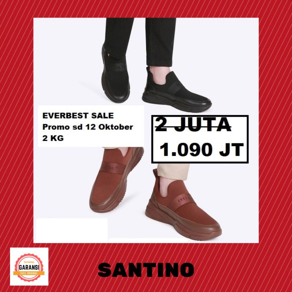 Sepatu sneakers Everbest pria sale SANTINO 100% original store
