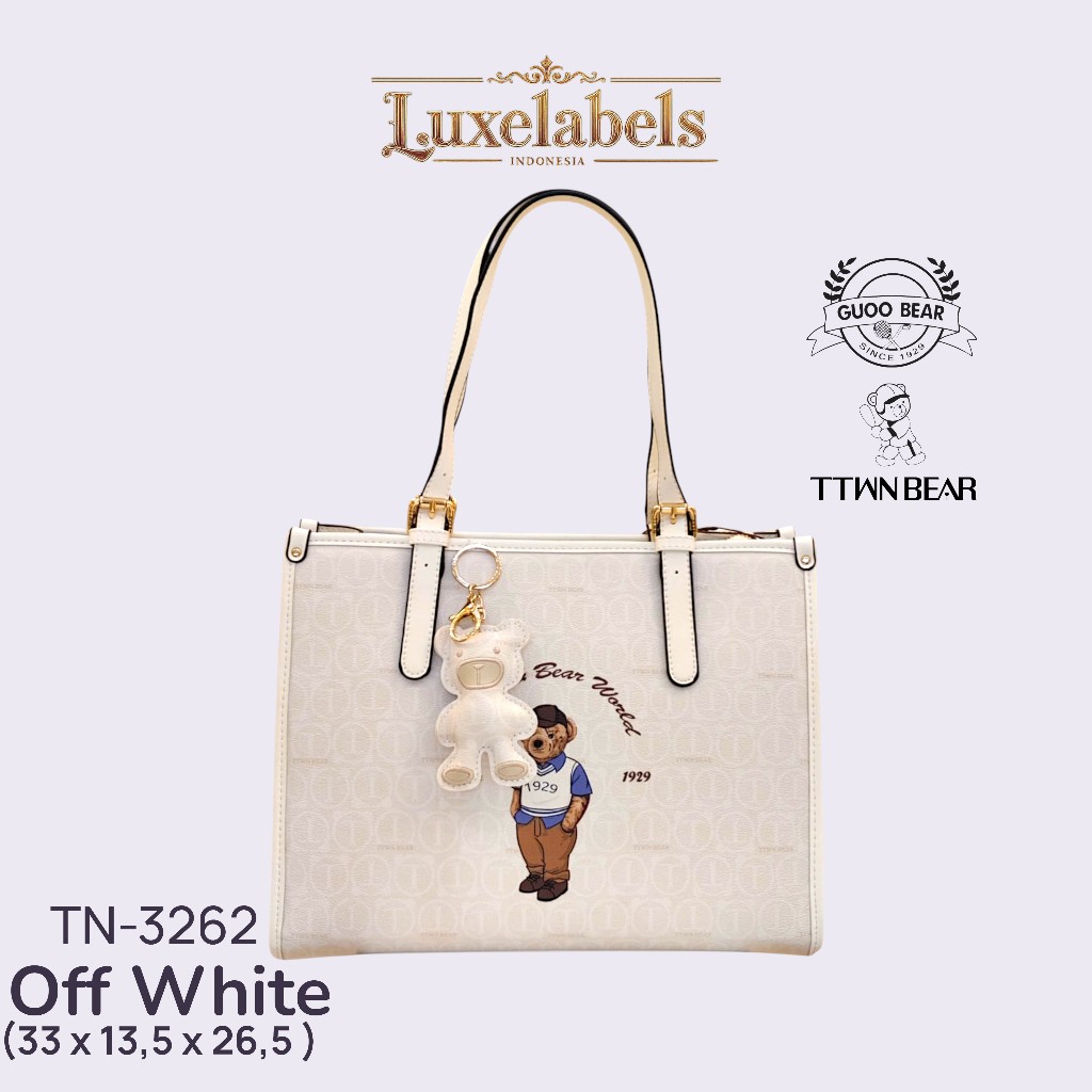 Luxelabels - Tote Bag TTWN Bear Jumbo Tas Sandang/Bahu Beruang Besar Gaya Bangkok GUOO Bear