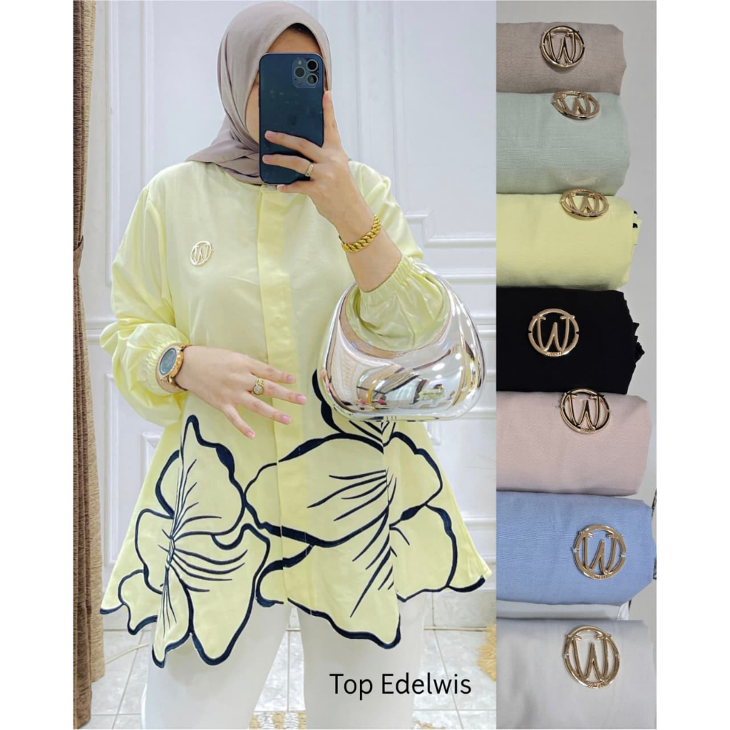HAPPY SHOP - ATASAN WINODY TOP EDELWISH CANTIK FASHION TERLARIS