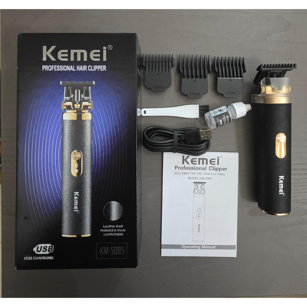 Kemei KM-5085 Gunting Hiar Listrik Pemangkas Rambut Tanpa Kabel Profesional Pemangkas Rambut