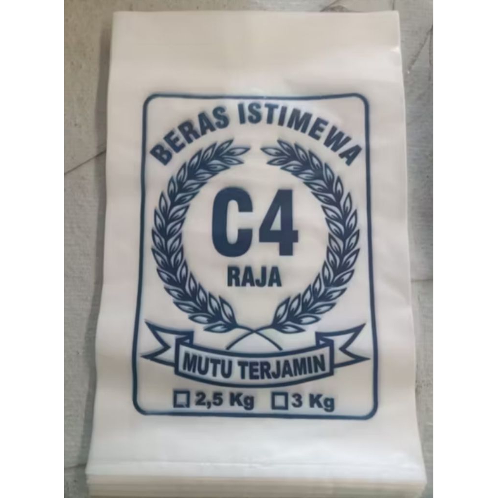 Kemasan Plastik beras C4 Raja 2,5KG dan 3KG