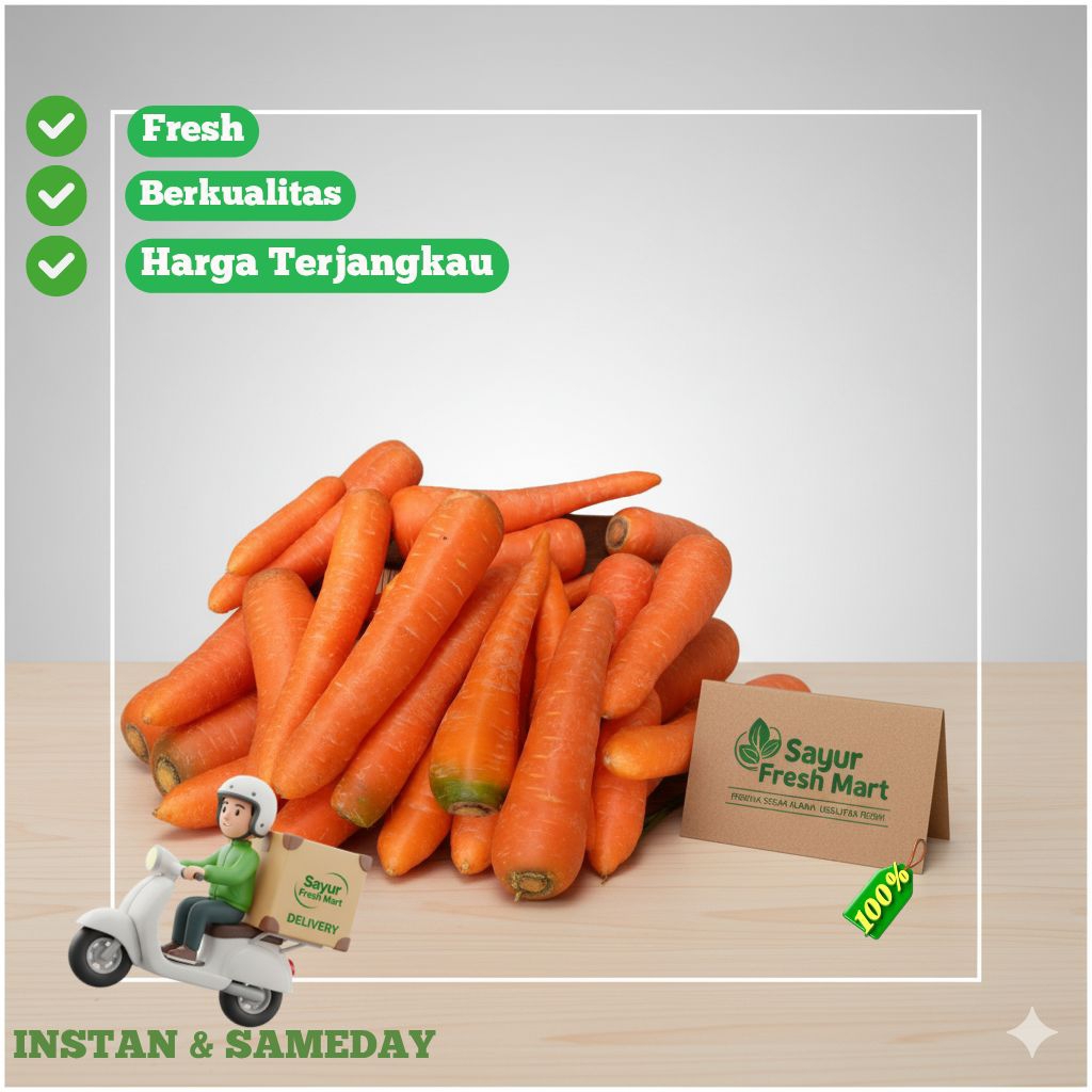 Wortel Brastagi/ wortel berastagi / wortel import / Wortel Medan Segar Kirim Instan & Sameday