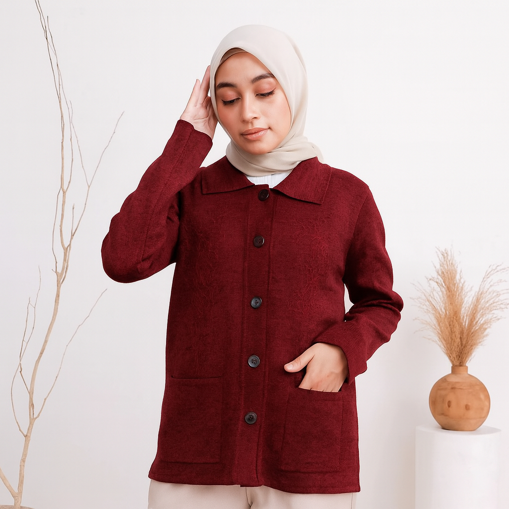 Sweater Rajut Ariny Mantel Import