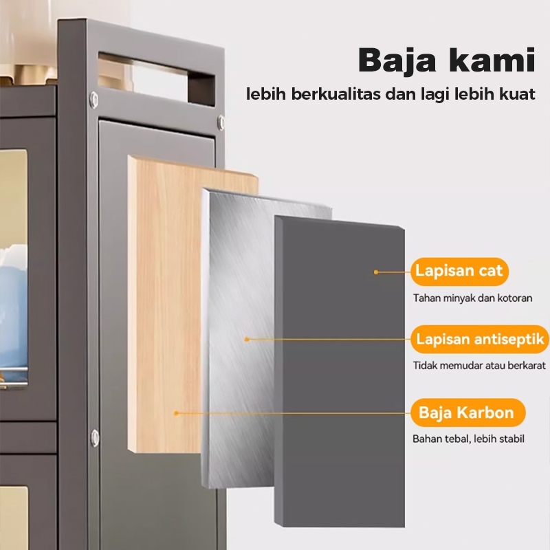 Tatabox Rak Piring Tertutup Rak Cuci Piring Lemari Piring Kecil Stainless Steel Rak Dapur Dish