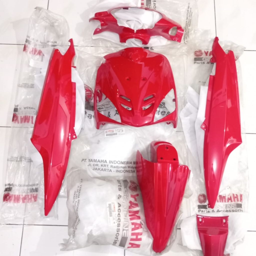FULL SET COVER BODY BODI HALUS YAMAHA MIO SPORTY MIO OLD WARNA MERAH CABE ORIGINAL