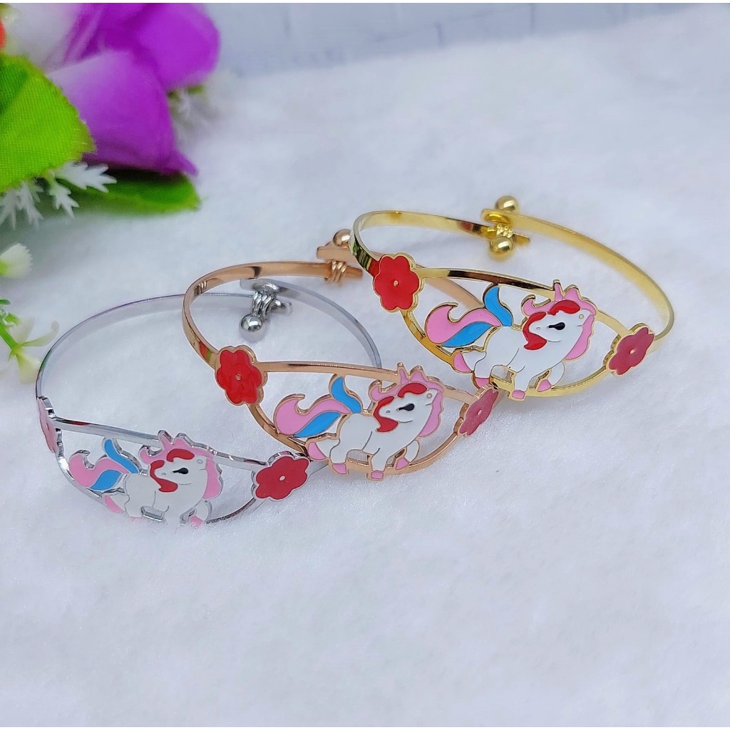 Gelang Titanium Anak Murah Anti Karat Perhiasan Wanita 5005