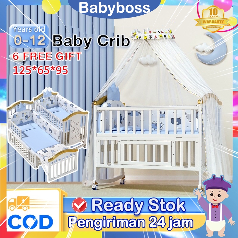 [Tanpa Cat & Tanpa Formalin]Tempat tidur bayi box bayi baby box  Tempat tidur bayi kayu box bayi tem