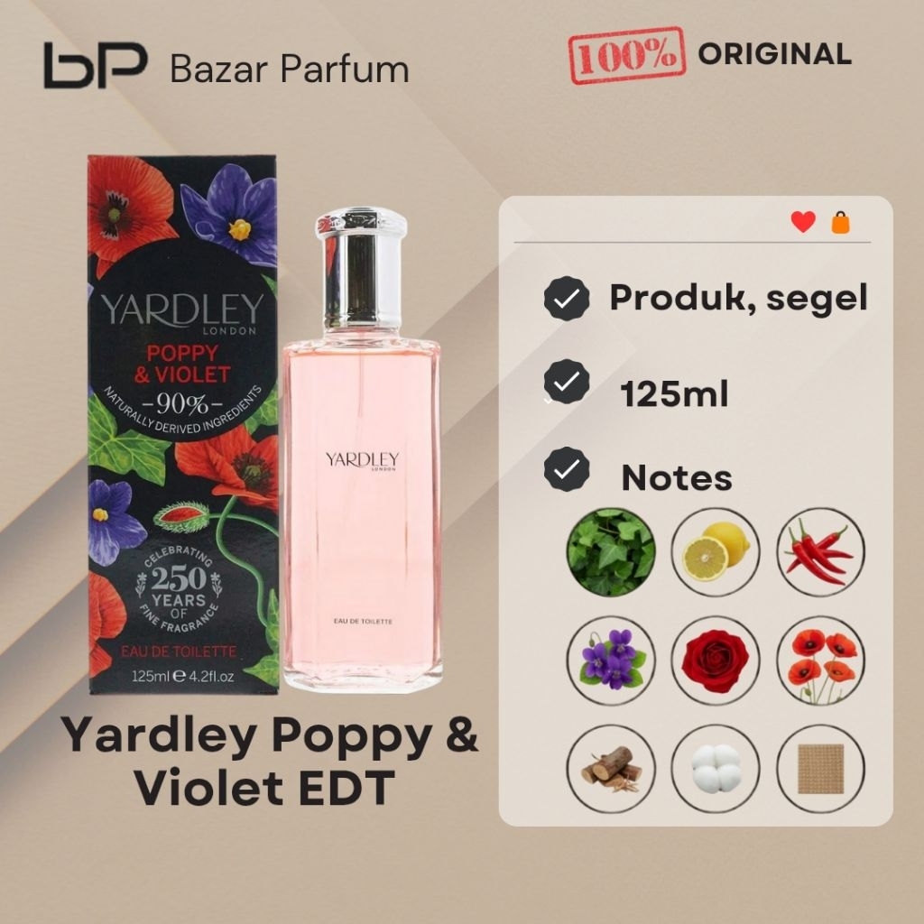 Parfum Wanita Yardley Poppy & Violet by Yardley London EDT Original