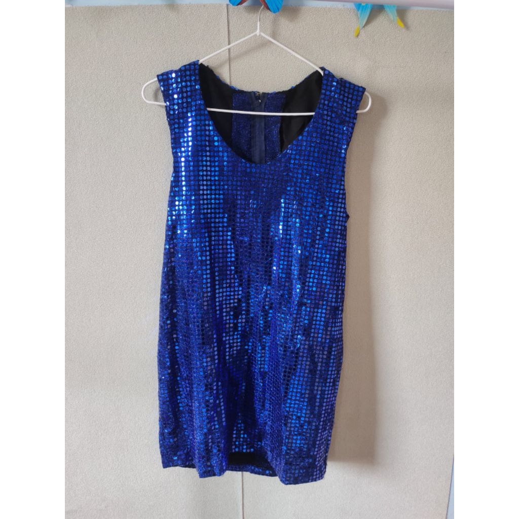 dress biru bling bling