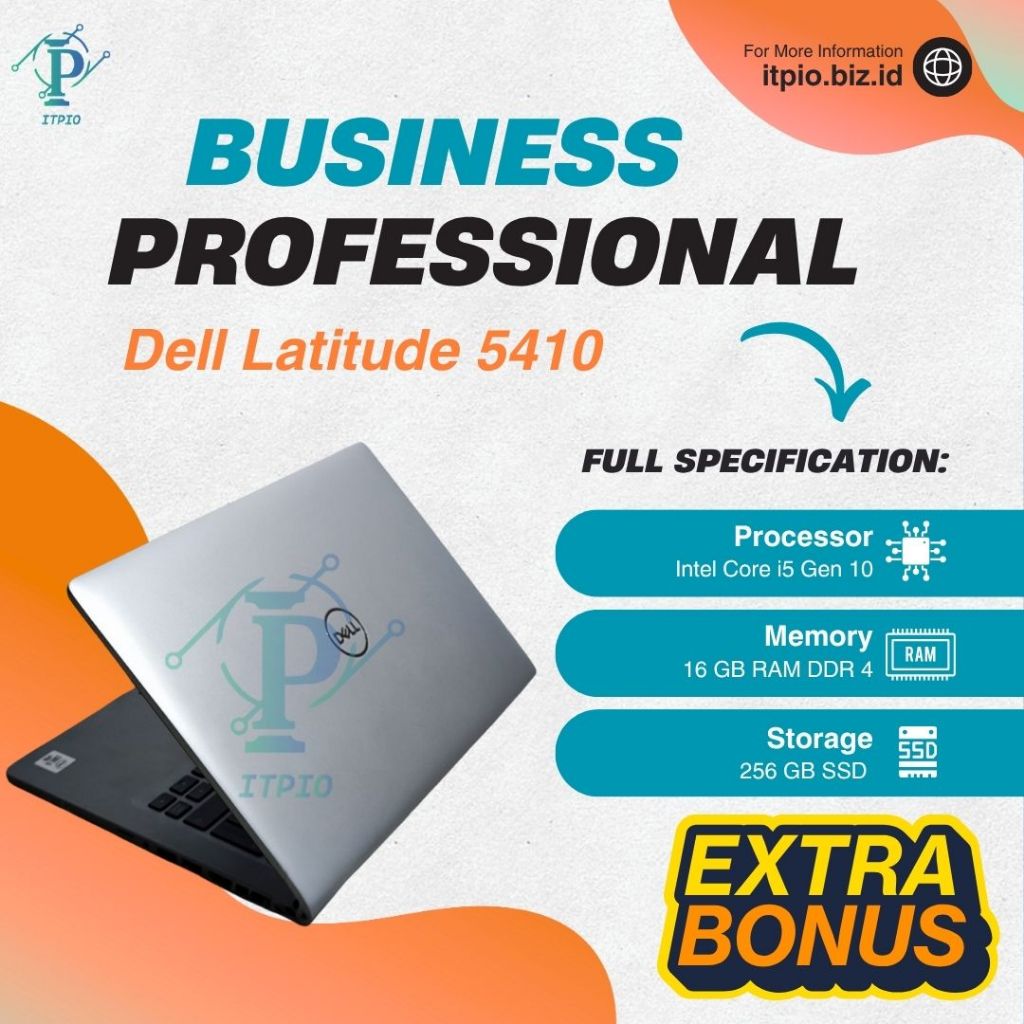 Dell Latitude 5410 i5 Gen 10 | Laptop Desain/Koding/Multitasking | Spek Tinggi | Garansi Toko