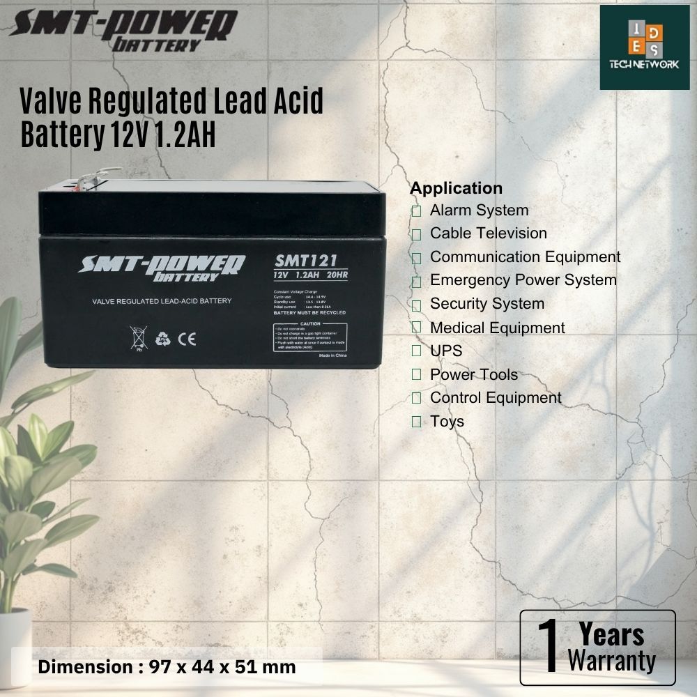 SMT Power Baterai VRLA SMT121 12V 1.2AH
