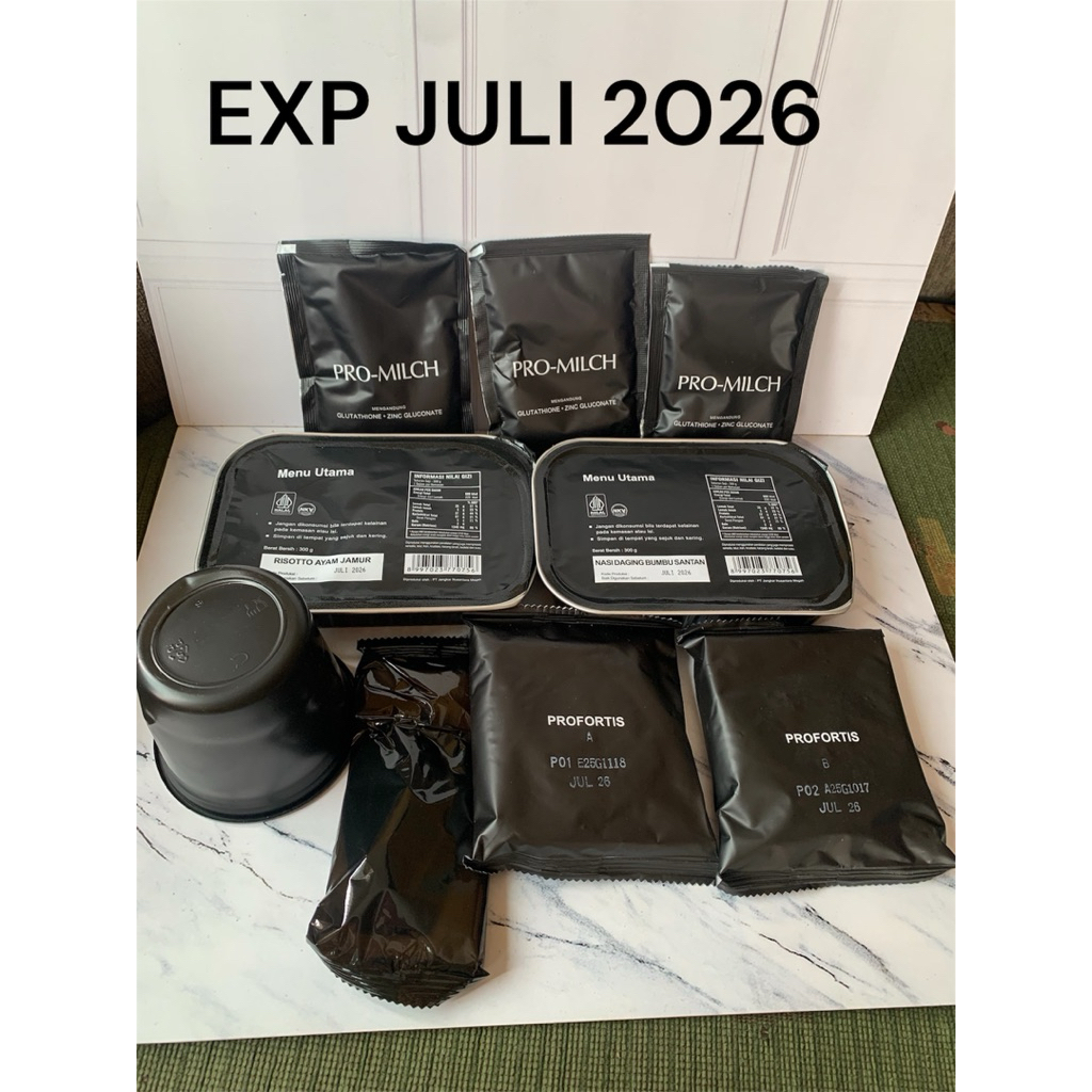 SATU DUS /paket NARAGA PLUS / RANSUM TNI / NASI KALENG TNI exp JULI 2026