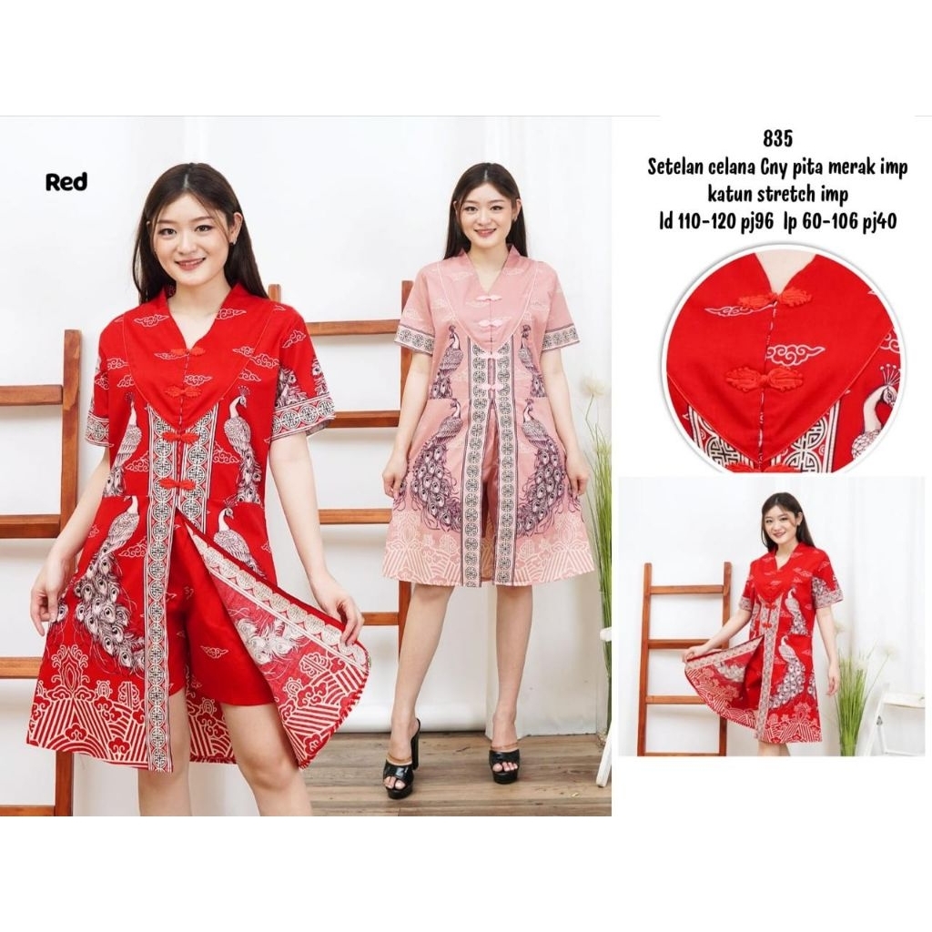 WAJIB TANYA STOCK DULU couple batik imlek dress batik edisi Imlek  dress batik  bahan Katun stretch 