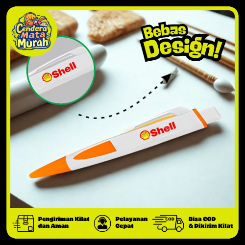 (STIKER UV)Ballpoint bolpen pulpen pena Gepeng Custom Desain Stiker DTF UV Logo Nama Souvenir Acara 