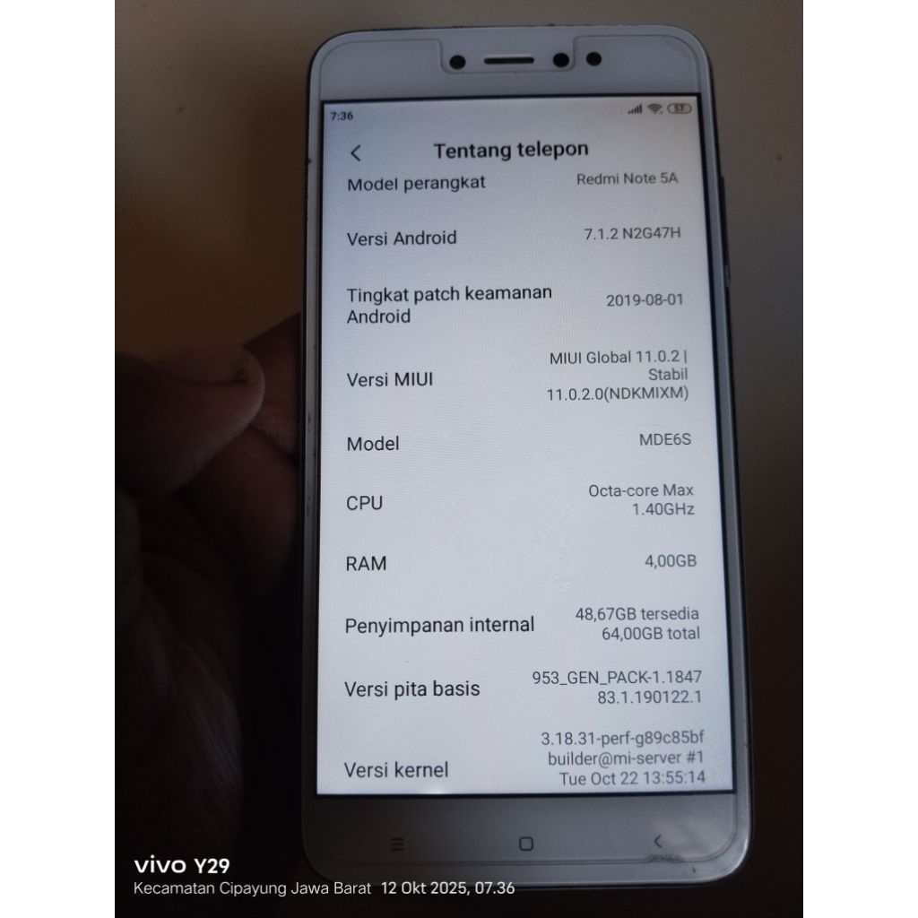 Jual Hp Xiaomi redmi note 5A ram 4/64 4gb Rom memori internal 64gb handphone android 4 64 gb