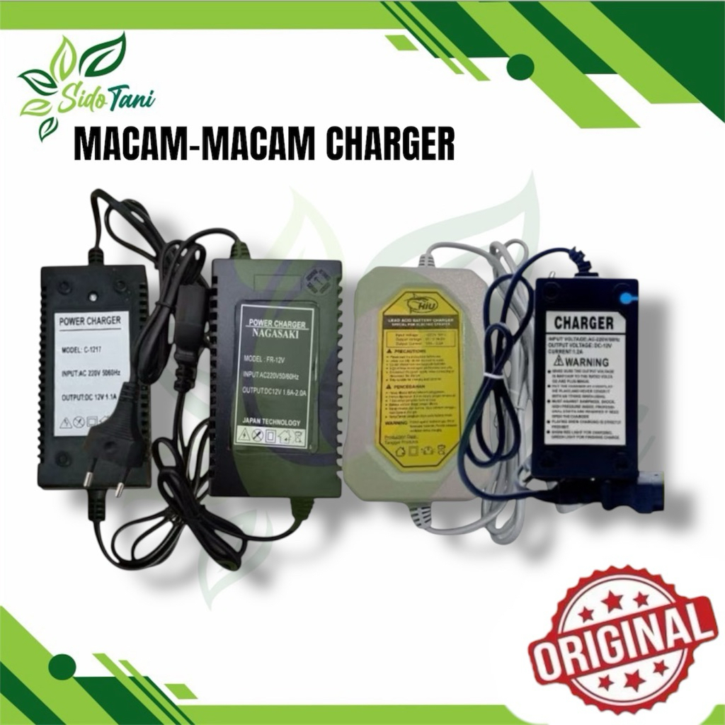 Cas tangki sprayer elektrik 12V 2A Charger aki accu baterai elecric battery sprayer nagasaki