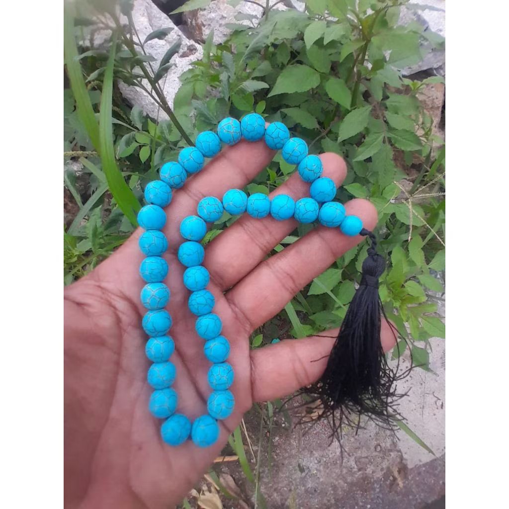 Tasbih 33 Butir Batu Pirus Tibet 10mm Terbaik