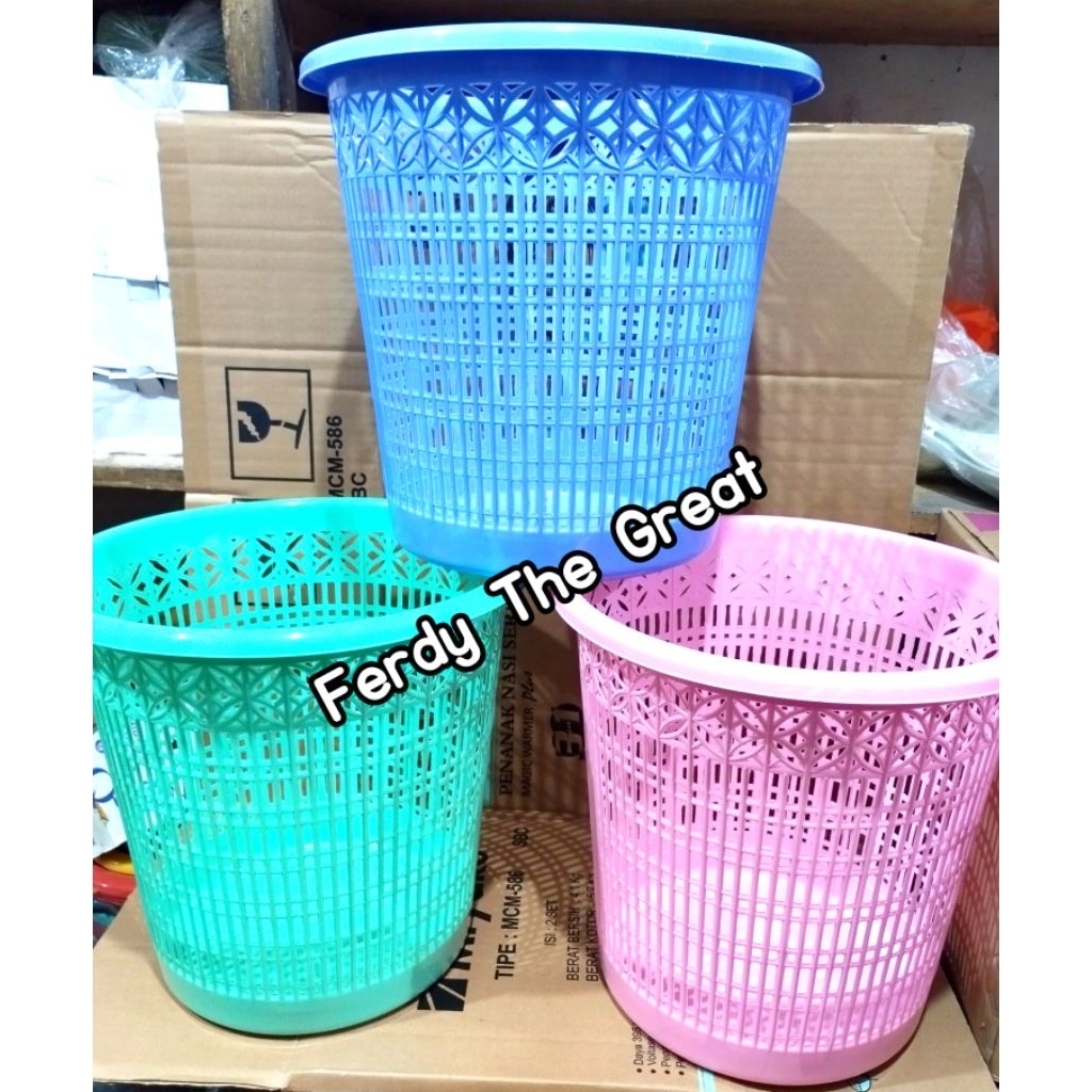 Keranjang sampah plastik besar / tempat sampah plastik / tong sampah plastik / kranjang / ember samp