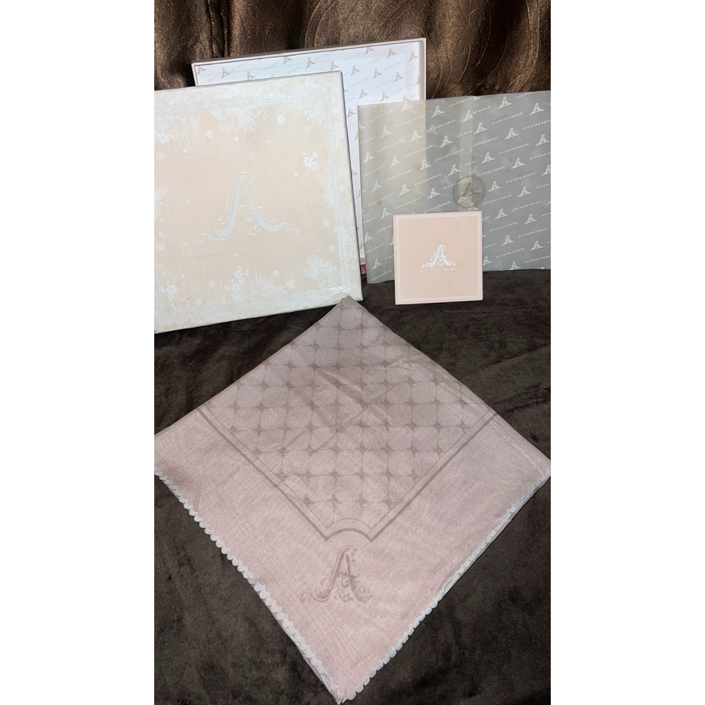 Preloved Scarf monogram  Ayu Dyah Andari warna BARK