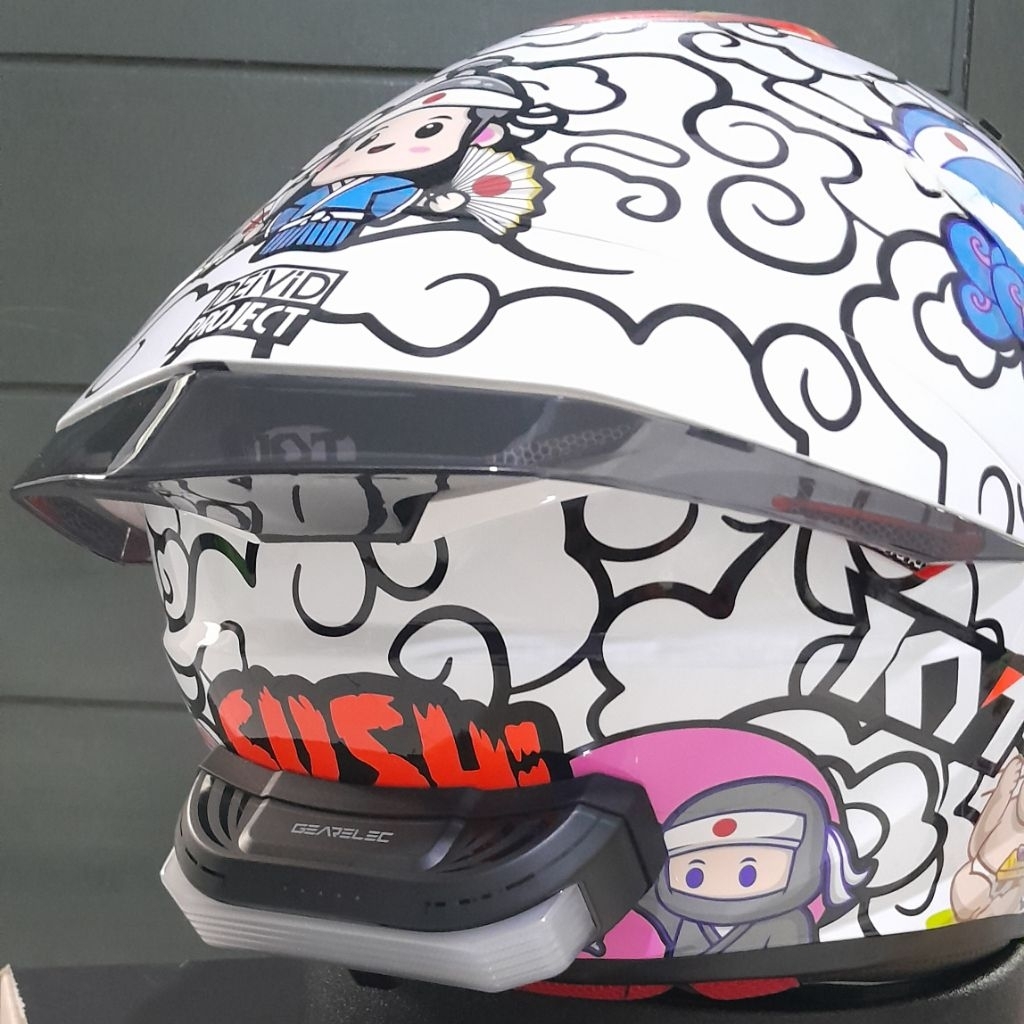 HELM OPEN FACE KYT TTR JET SUSHI TIME SIZE L + INTERCOM BLUETOOTH GEARELEC. SECOND SUPER LIKE NEW. H