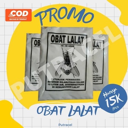 Obat Lalat Serbuk 80 Gram - Ampuh Usir Lalat di Kandang & Rumah - Semprot / Larut