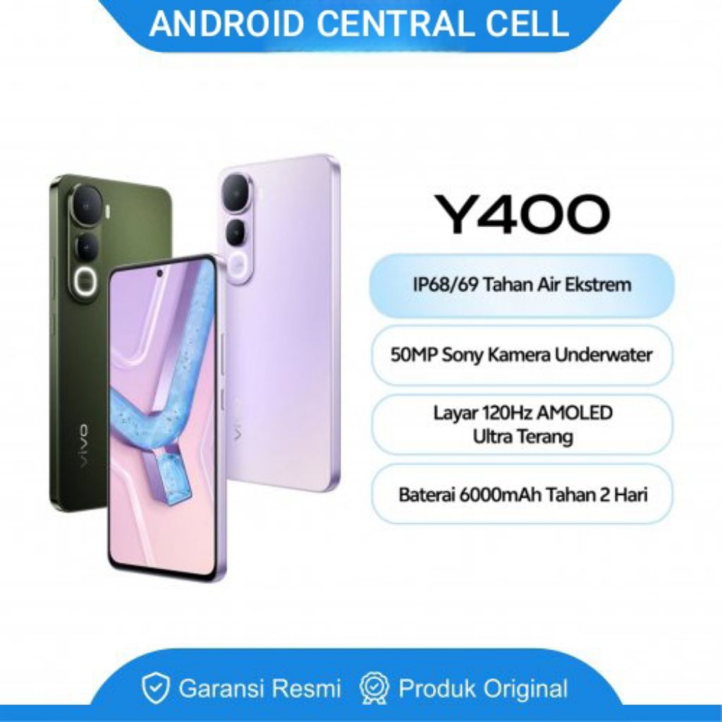 VIVO Y400 | RAM 8/128 GRS RESMI - LAYAR AMOLED ULTRA CAM 50MP BATERAI 6000MAH TAHAN 2HARI IP68/69