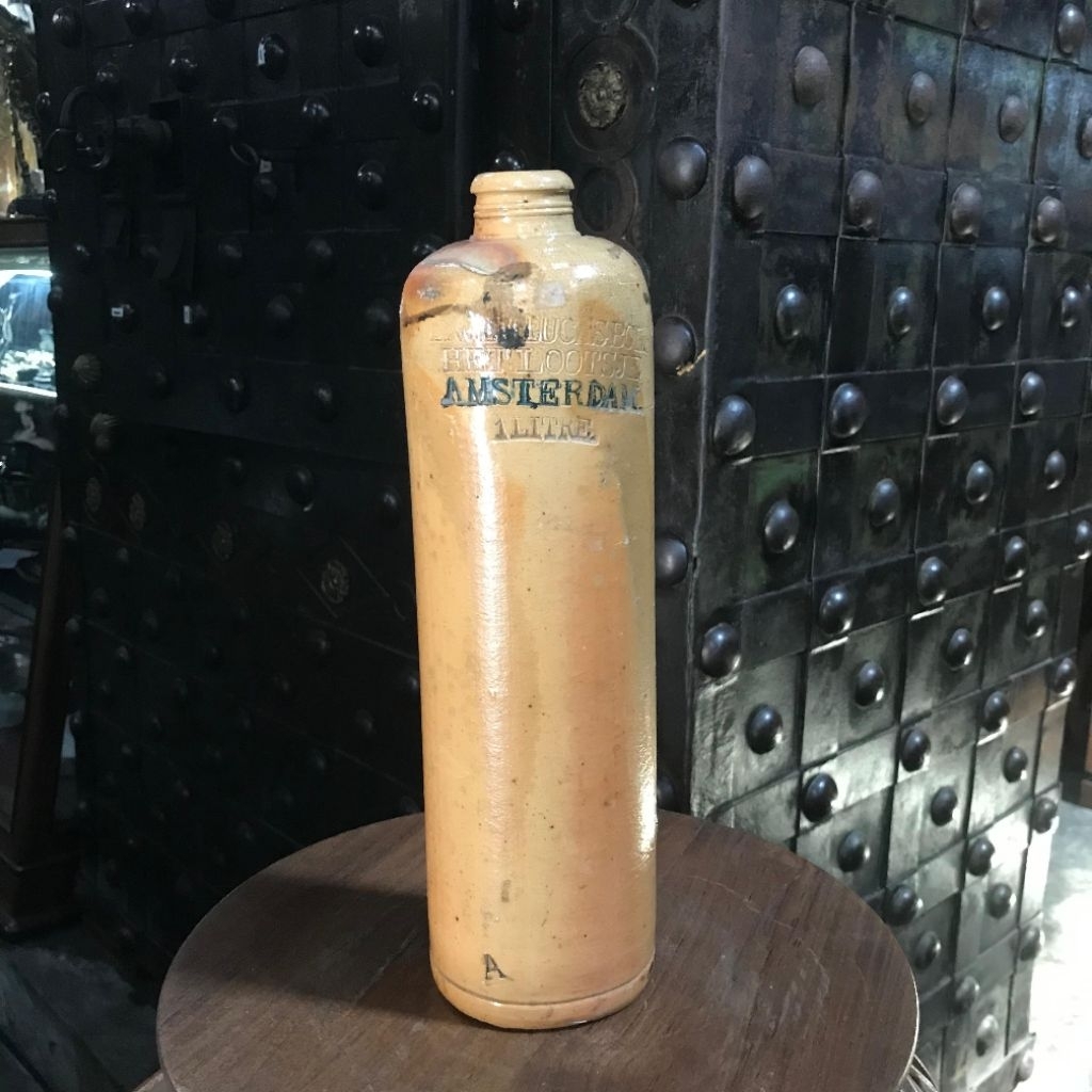 Botol Keramik Belanda Amsterdam Erven Lucas Bols 1 Liter Antik Lawas Tua