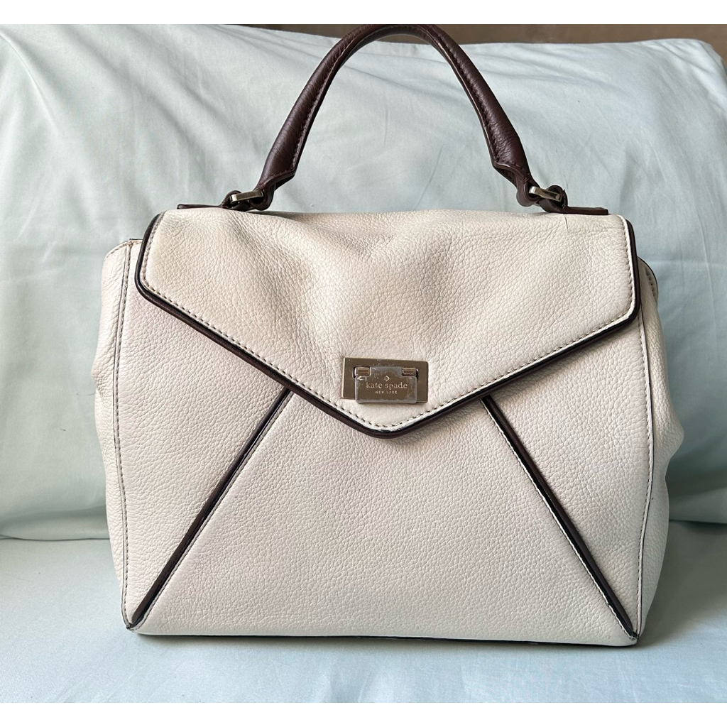 Kate Spade Laurel Wesley Place Satchel Crossbody Handbag Purse Tote White Preloved