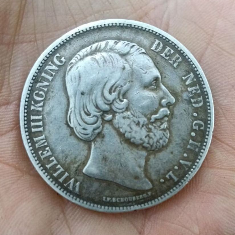 koin perak asli Willem lll 1873 orginal