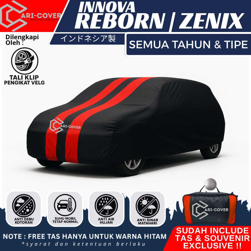 (Cari Cover) Sarung Body Cover Mobil Innova Reborn Zenix  Waterproof Anti Air Ada Klip Pengikat Ban