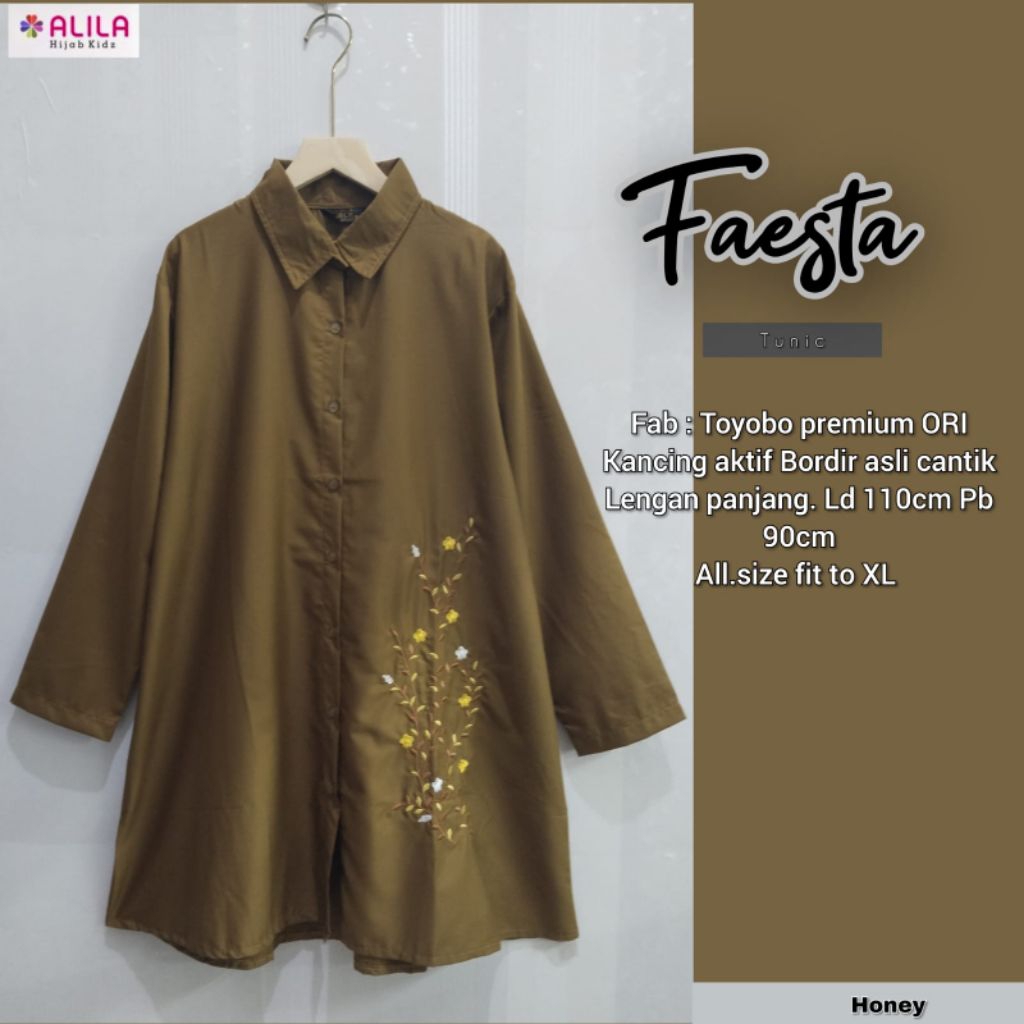 New Faesta tunik  katun toyobo bordir premium by Alila