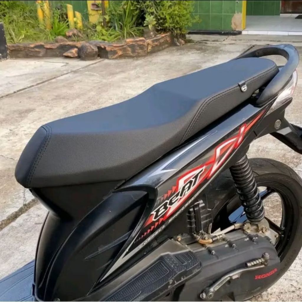 Kulit Jok Motor Kulit Jeruk Mbtech Camaro + Logo Mbtech Sarung Jok Motor All Honda Beat