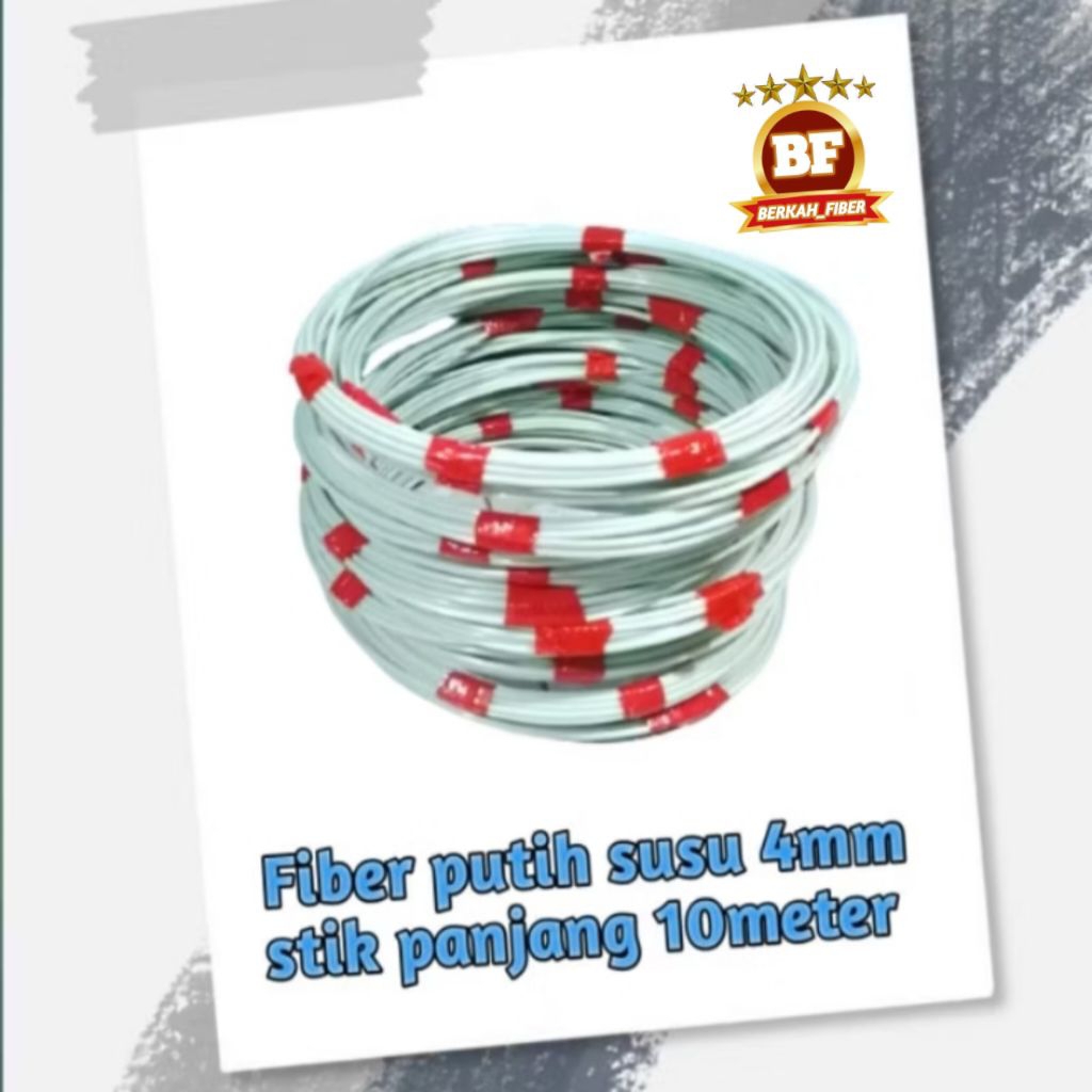 Jeruji fiber putih susu 4mm panjang 10mtr Termurah