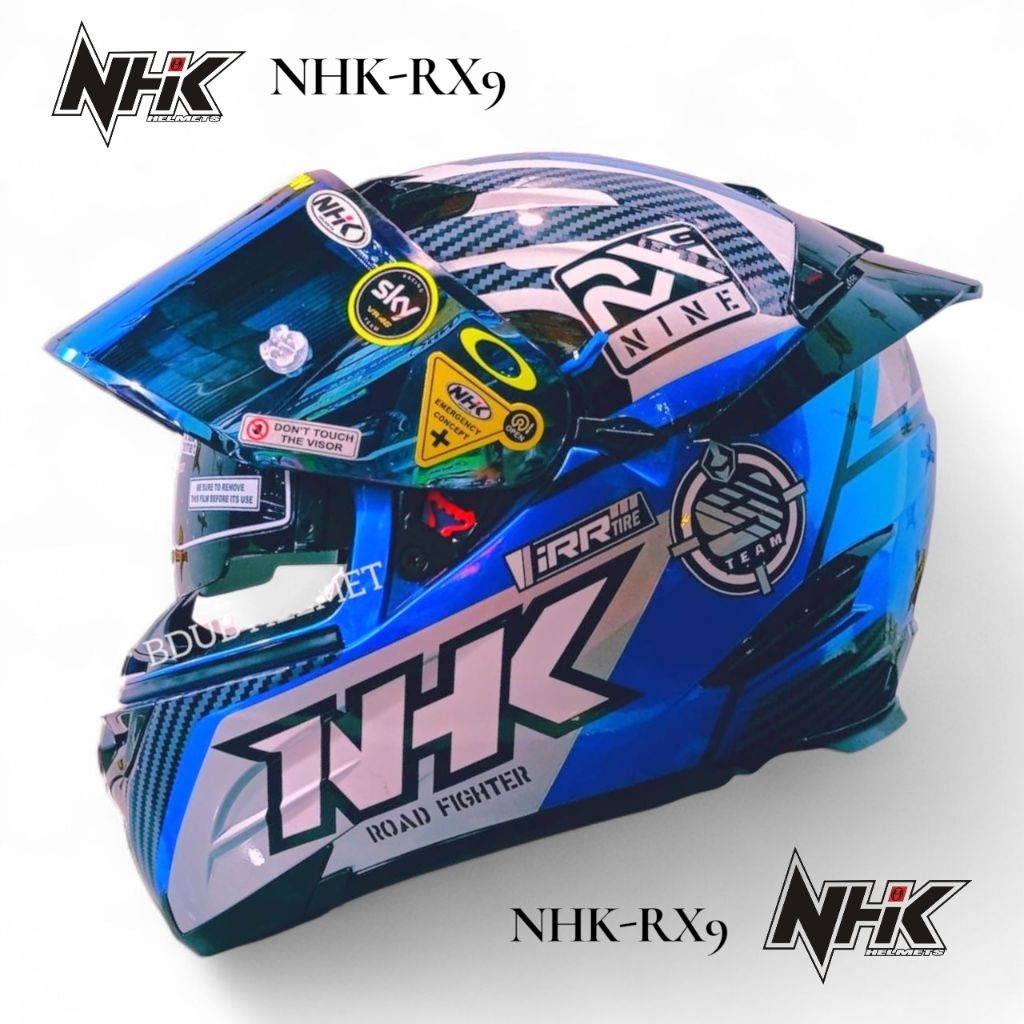 Helm full face NHK rx9 racer blue paket ganteng Original NHK