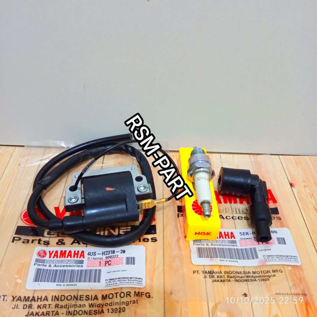 PENGAPIAN 3 ITEM KOIL / COIL + BUSI + CANGKLONG TUTUP BUSI YAMAHA RX KING, RX K, RX SPESIAL, RX YT O