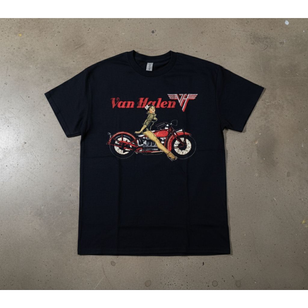 KAOS BAND OFFICIAL VAN HALEN - PIN UP MOTORCYCLE