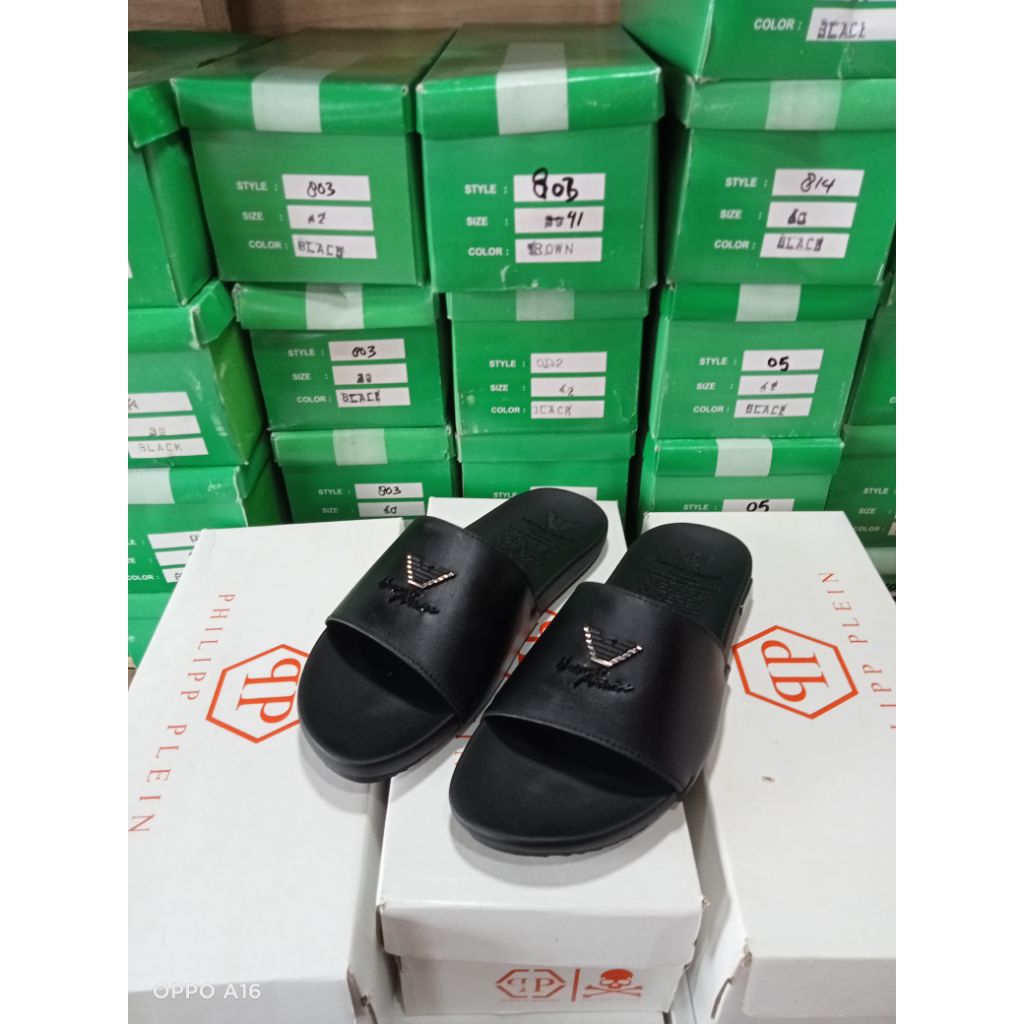 sandal slop pria sendal emporio armani premium