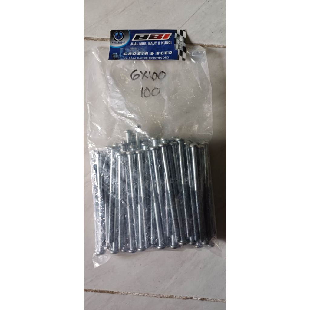 baut obeng 6x100 baut 10 obeng panjang 10cm isi 100pcs