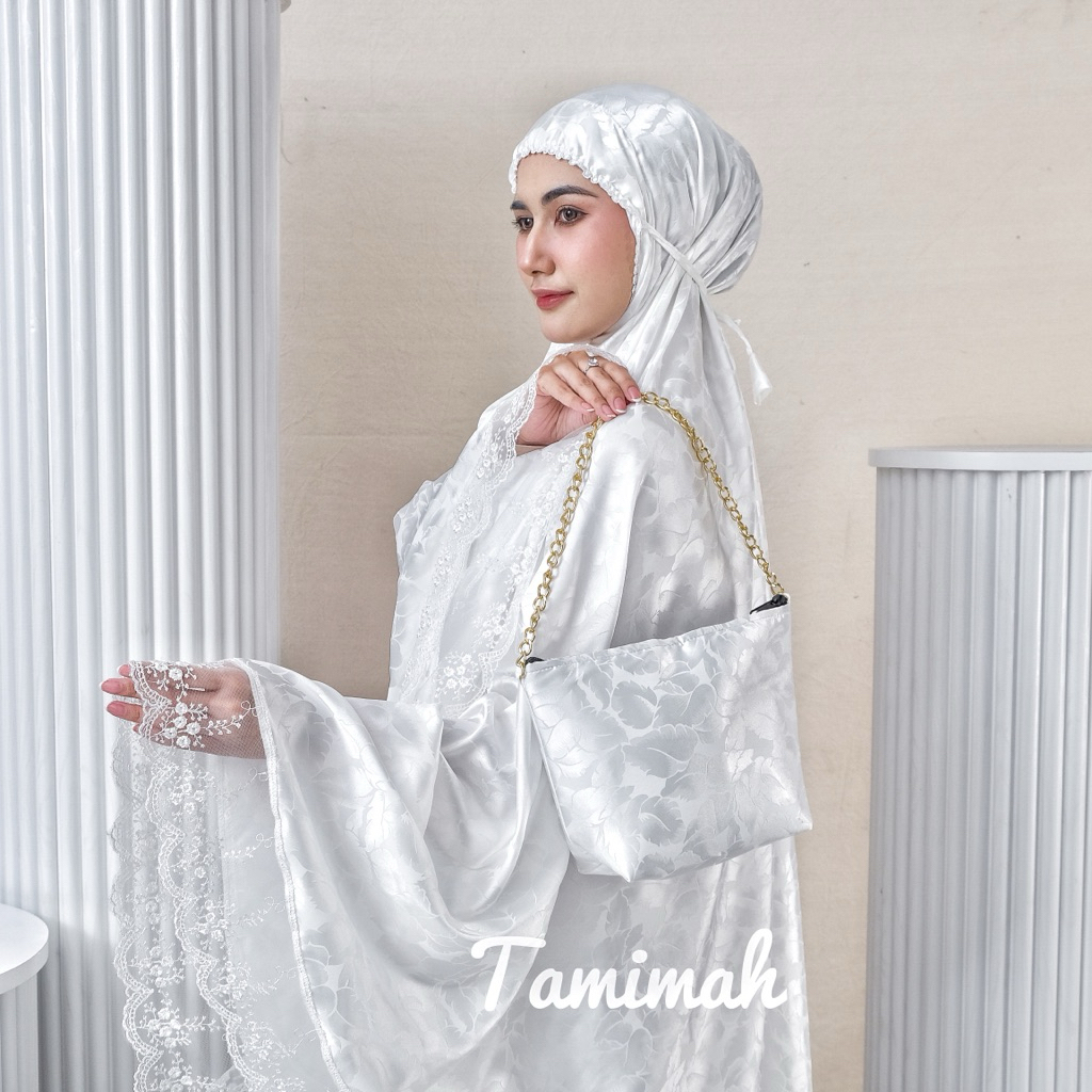 TM - Mukena Dewasa Sutra Silk Mewah Renda Premium