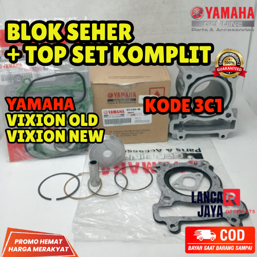 BLOK SEHER + TOP SET KOMPLIT YAMAHA 3C1 | YAMAHA VIXION OLD, VIXION NEW ORIGINAL