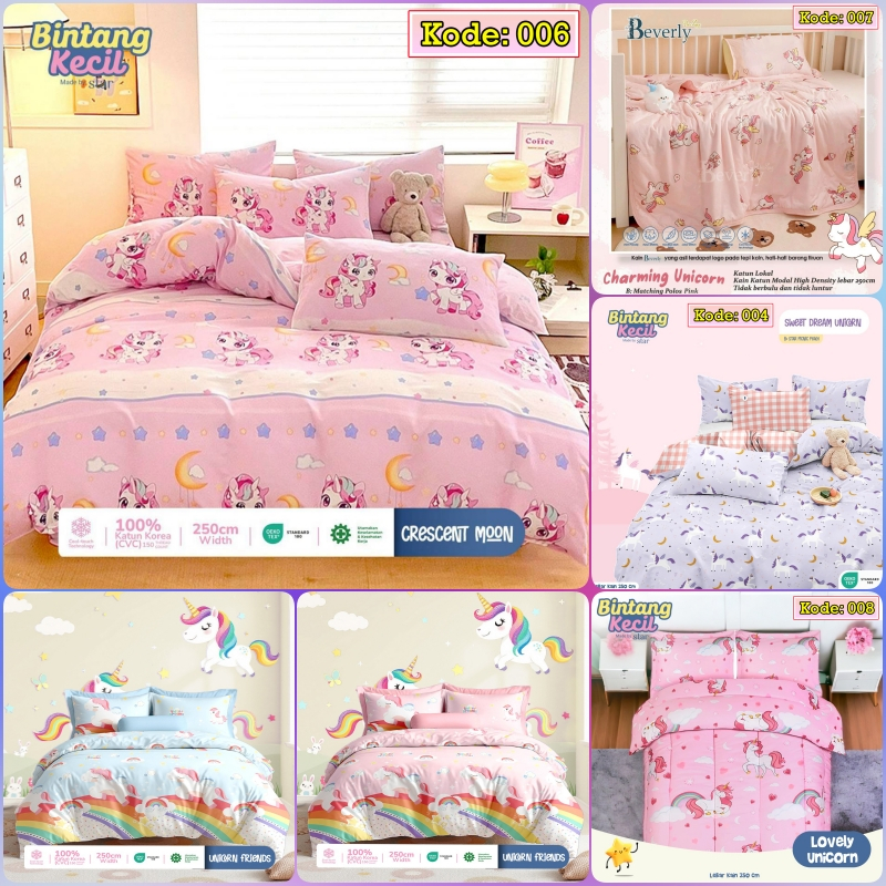 Kain Bahan Sprei Meteran Katun Bahan Star Motif Unicorn Pilihan Motif Anak Unicorn